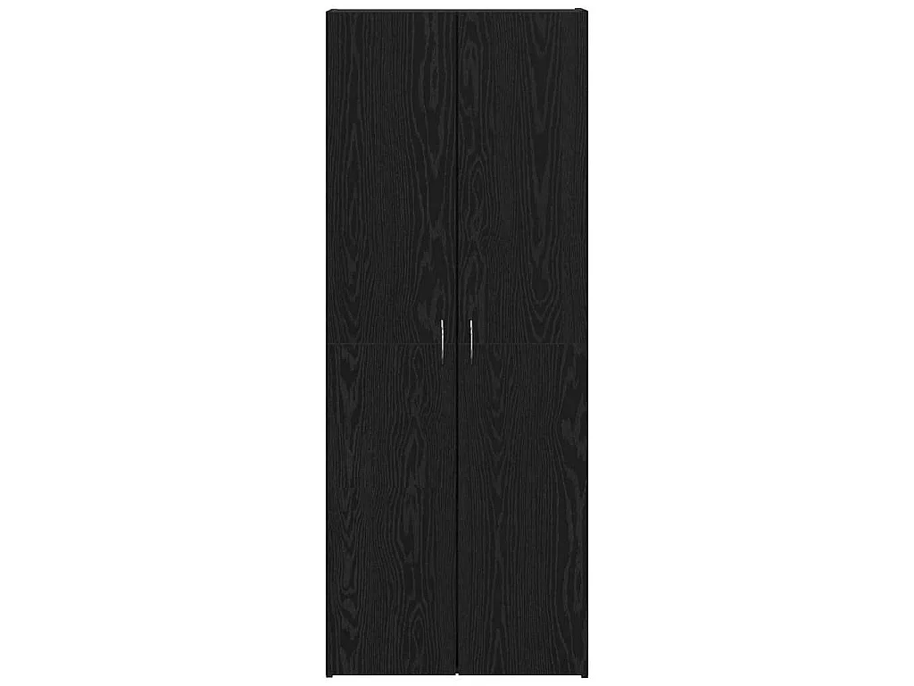 Kantoorkast Zwart Eiken 60 x 32 x 152,5 cm Bewerkt hout