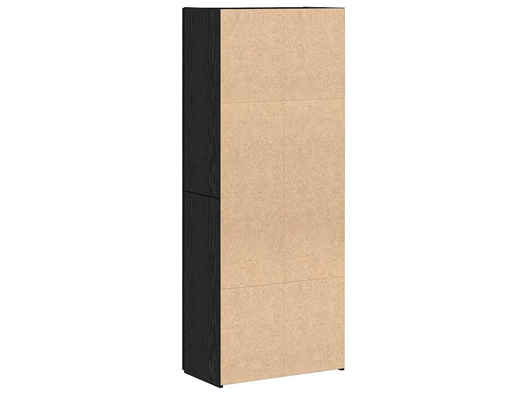 Kantoorkast Zwart Eiken 60 x 32 x 152,5 cm Bewerkt hout