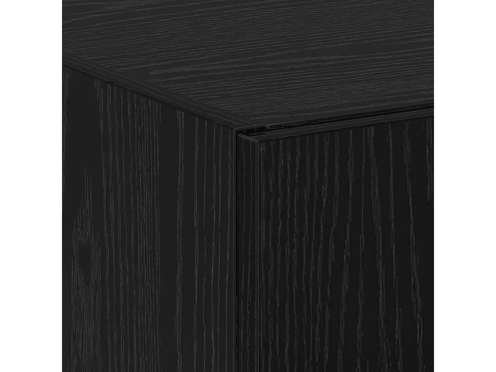 Kantoorkast Zwart Eiken 60 x 32 x 152,5 cm Bewerkt hout