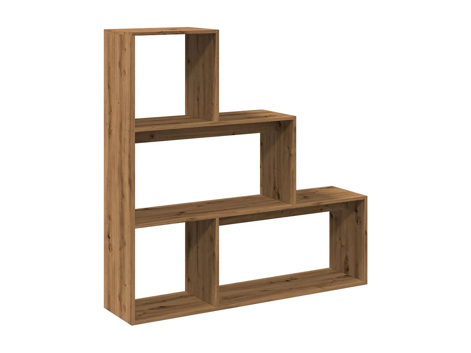 Raumteiler-Bücherregal 3 Stufen Artisan-Eiche 123x29x123 cm