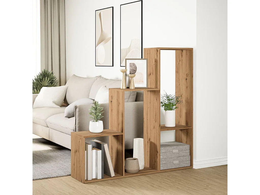 Libreria 3Ripiani Rovere Artigianale 123x29x123cm in Truciolato
