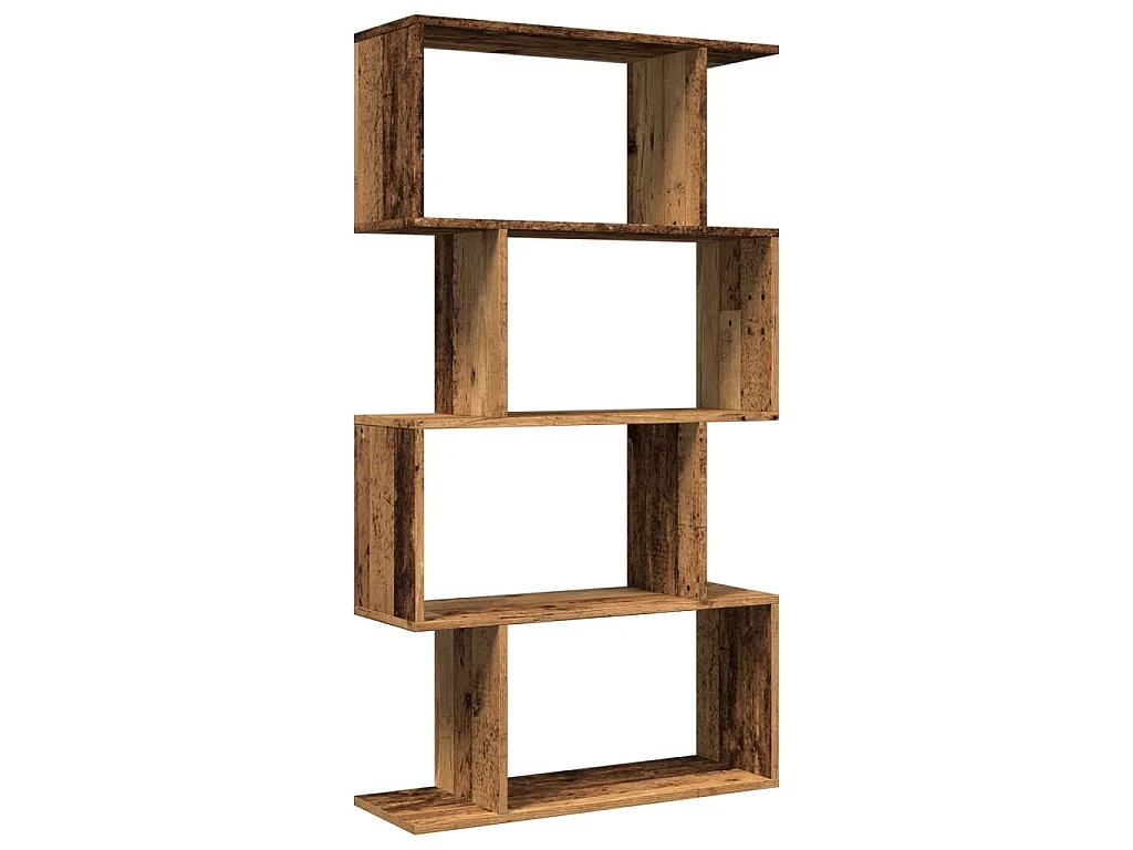 Libreria 4 Ripiani Legno Vecchio 70x24x129 cm in Truciolato