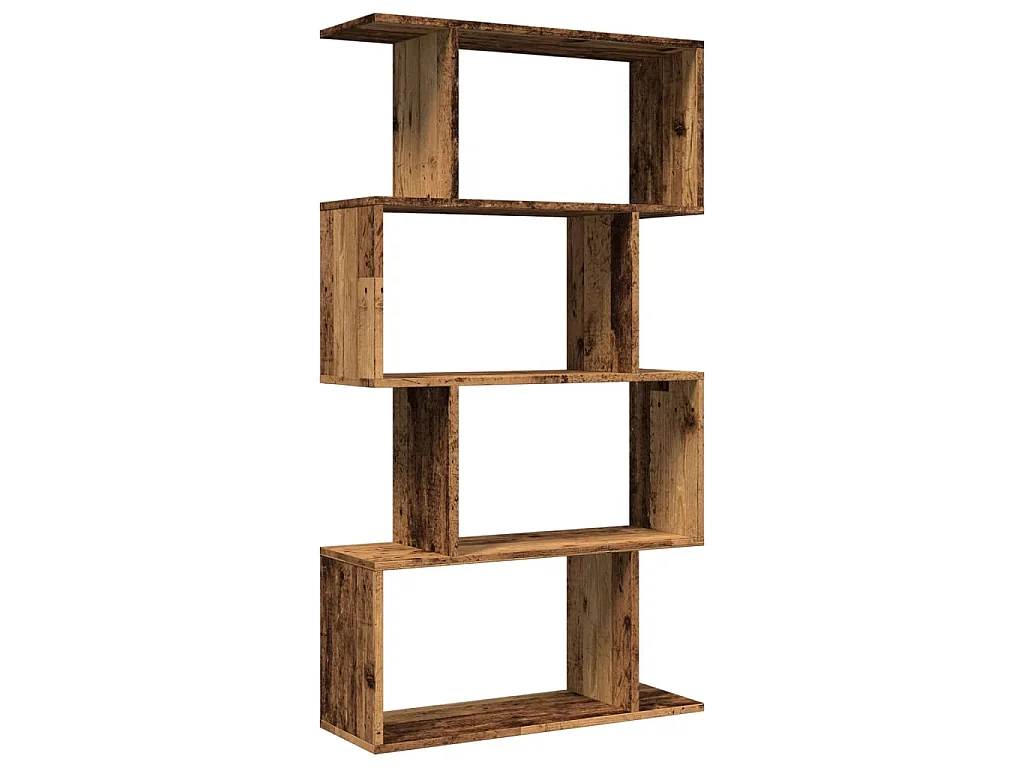 Libreria 4 Ripiani Legno Vecchio 70x24x129 cm in Truciolato