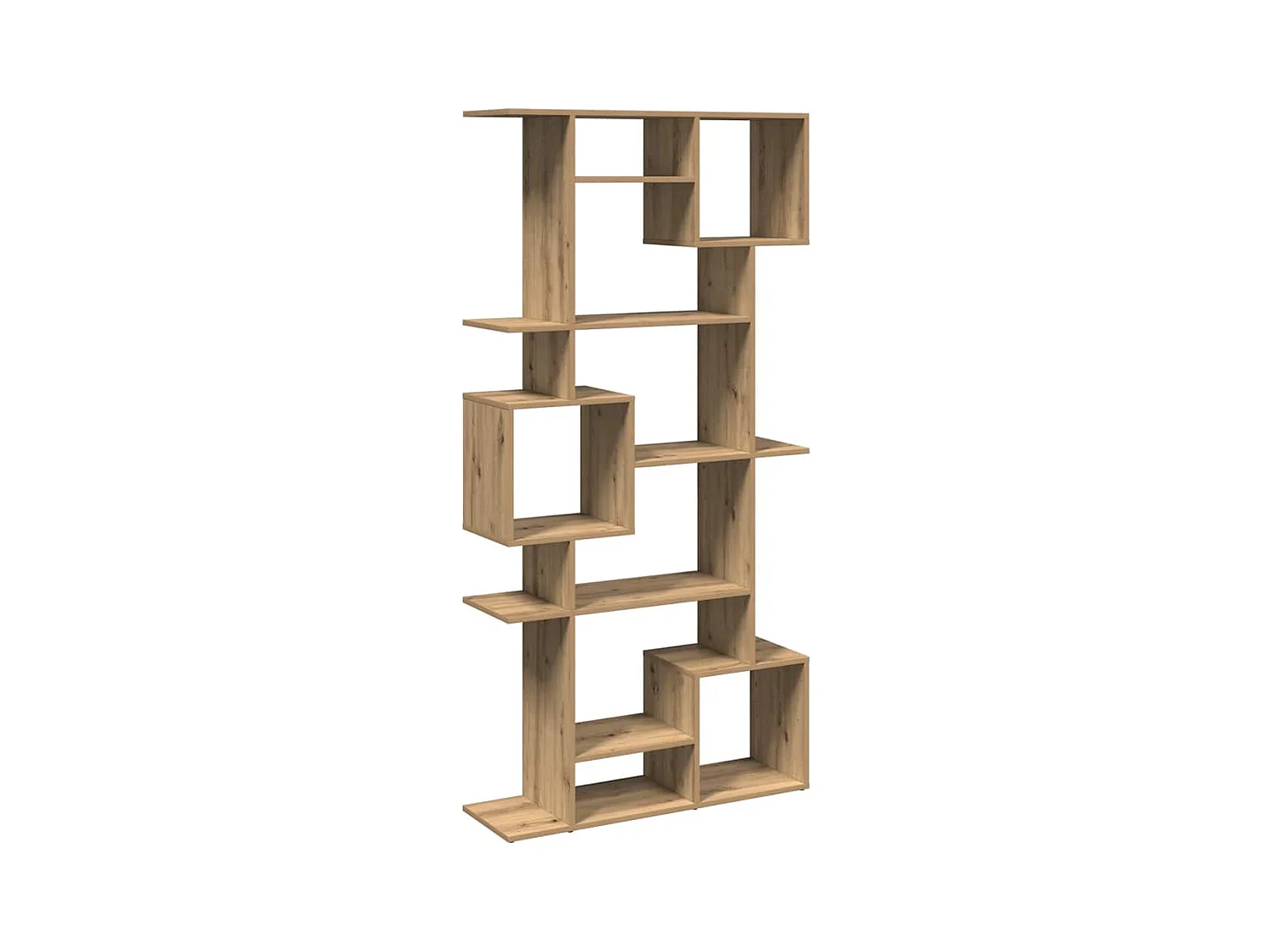 Boekenkast 92x29x188 cm bewerkt hout artisanaal eikenkleur