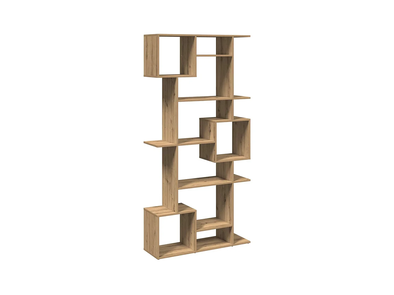 Boekenkast 92x29x188 cm bewerkt hout artisanaal eikenkleur