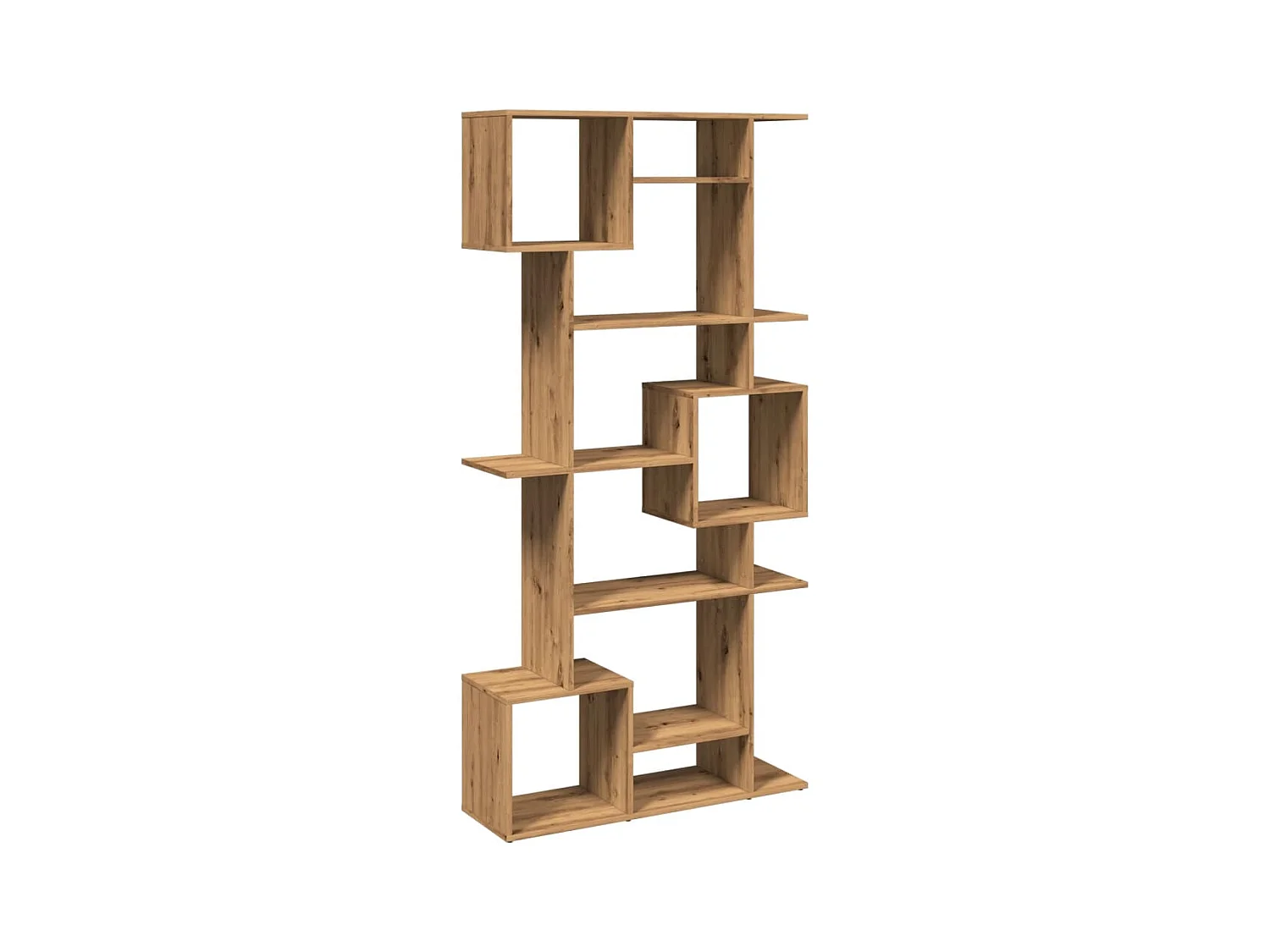 Boekenkast 92x29x188 cm bewerkt hout artisanaal eikenkleur
