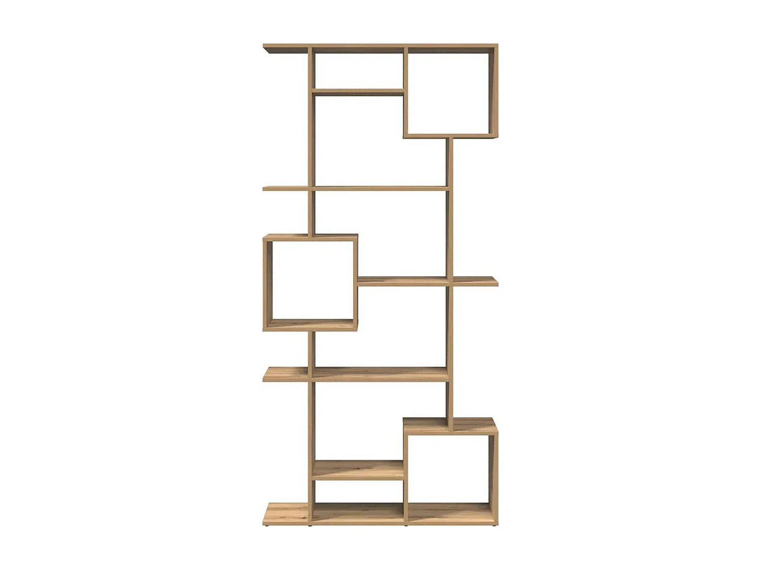 Boekenkast 92x29x188 cm bewerkt hout artisanaal eikenkleur