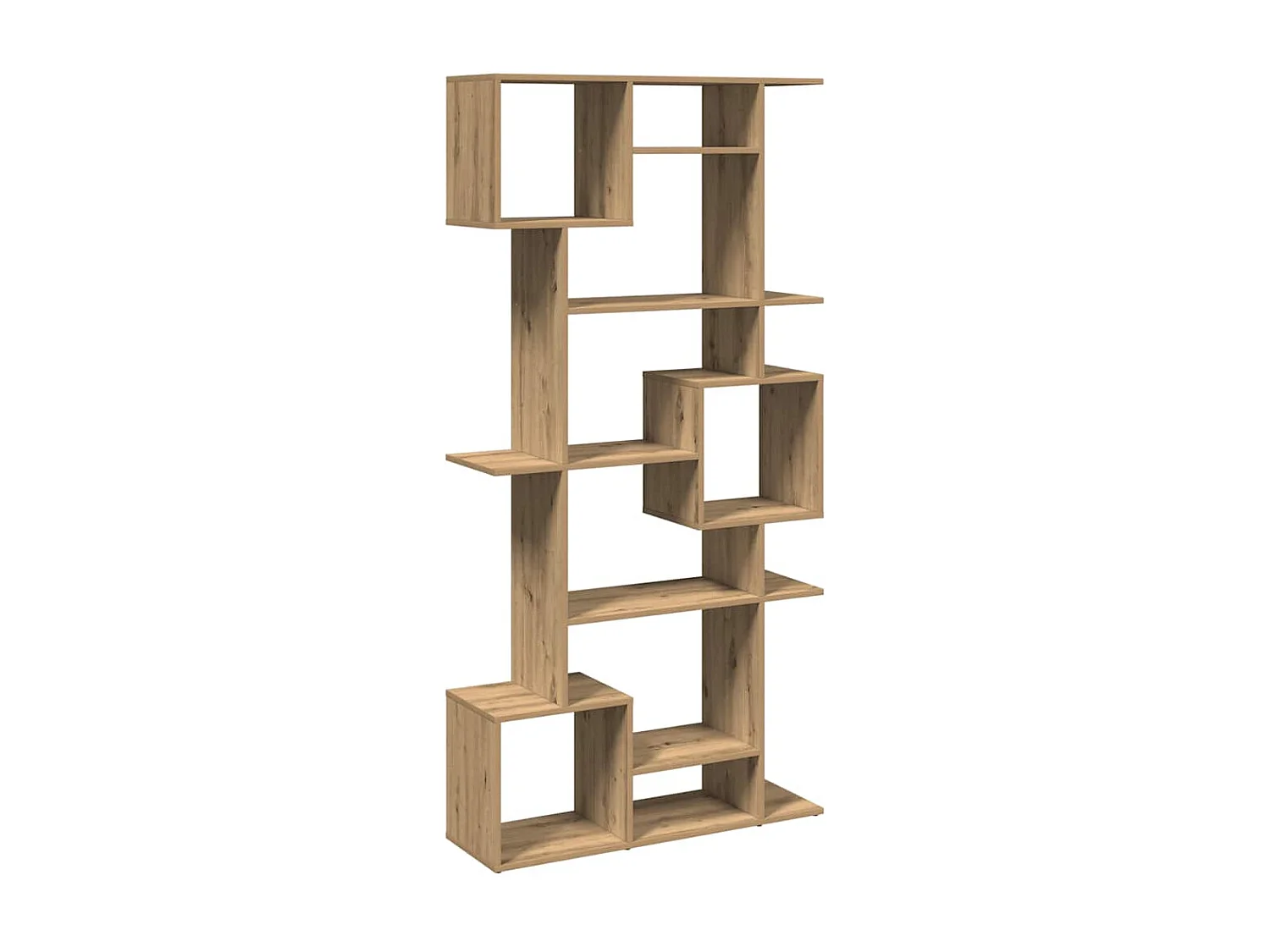 Boekenkast 92x29x188 cm bewerkt hout artisanaal eikenkleur