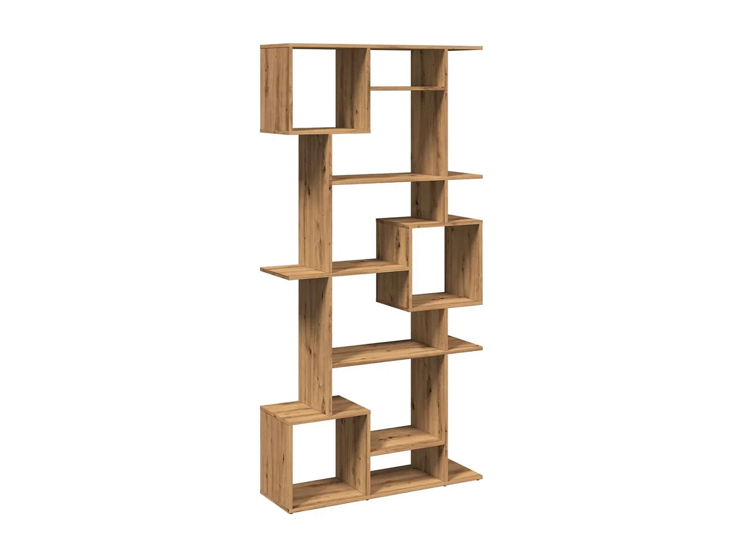 Boekenkast 92x29x188 cm bewerkt hout artisanaal eikenkleur