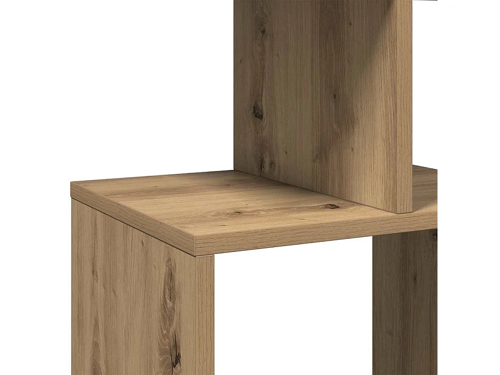Boekenkast 92x29x188 cm bewerkt hout artisanaal eikenkleur