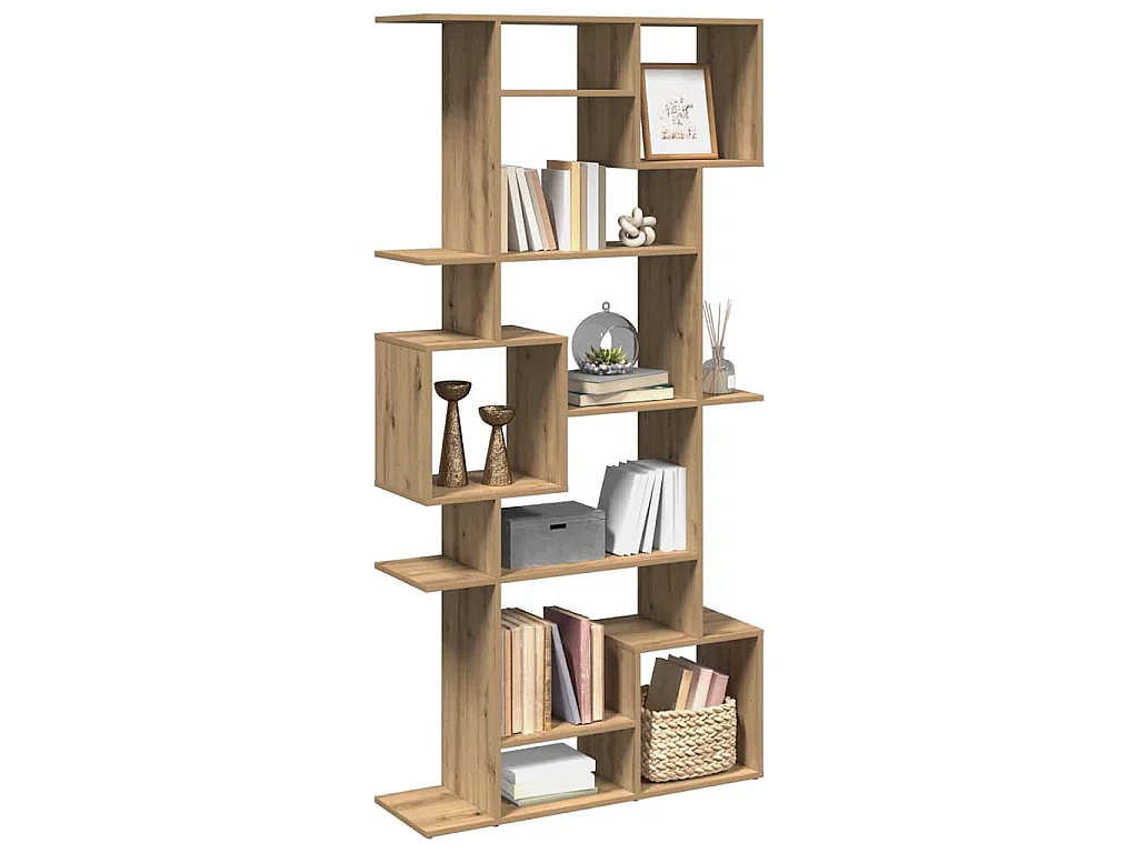 Bibliothèque chêne artisanal 92x29x188 cm bois d'ingénierie