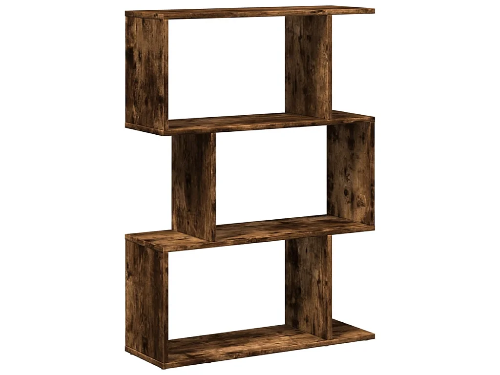 Kamerscherm / boekenkast 3-laags 70x24x97 cm hout gerookt eik