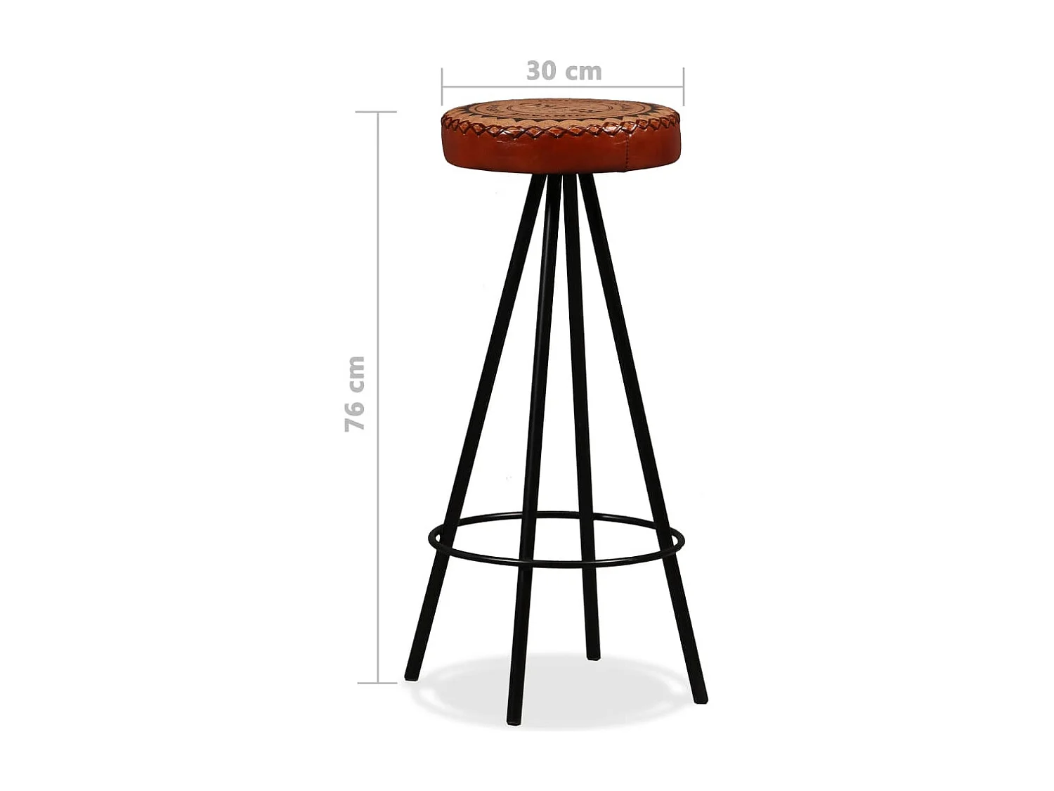 Ensemble de bar 9 pcs Bois de récupération et cuir véritable