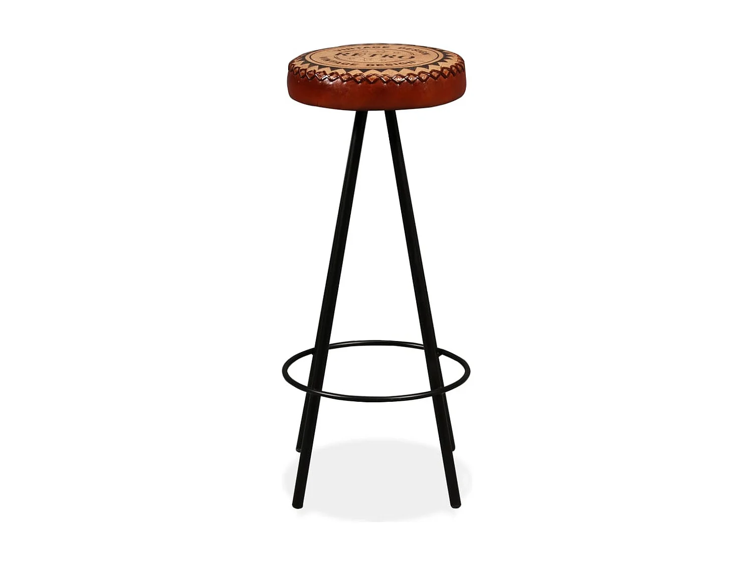 Ensemble de bar 9 pcs Bois de récupération et cuir véritable