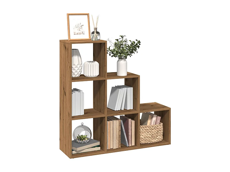Kamerscherm / boekenkast 3-laags 99x29x99 cm hout artisanaal