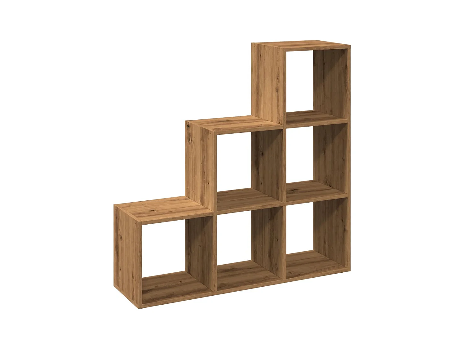 Étagère séparatrice de pièce à 3 niveaux chêne artisanal