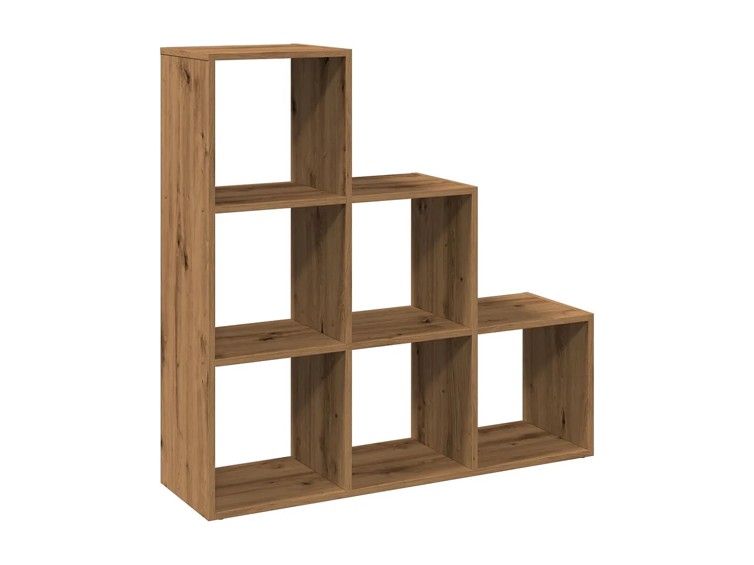 Librería divisor 3 niveles madera roble artisan 99x29x99 cm