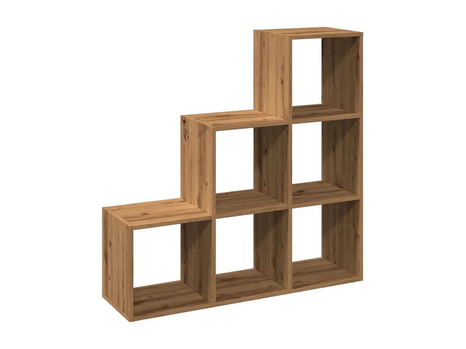 Librería divisor 3 niveles madera roble artisan 99x29x99 cm