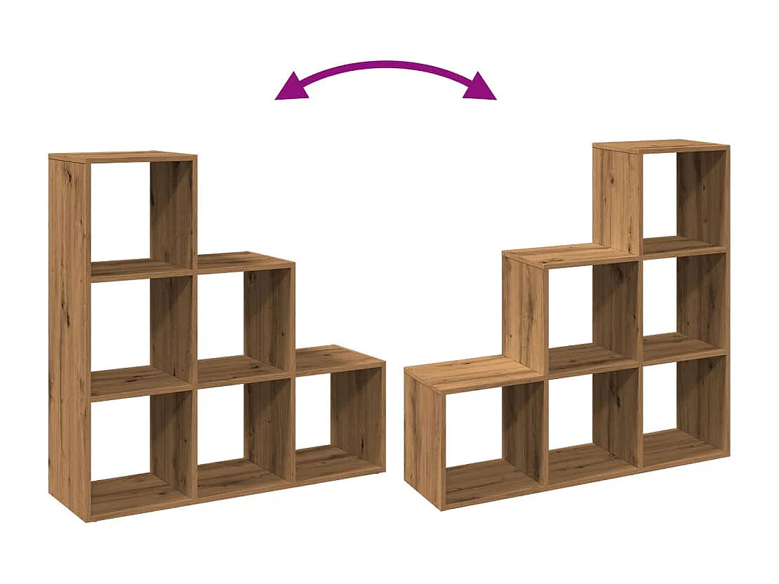 Librería divisor 3 niveles madera roble artisan 99x29x99 cm