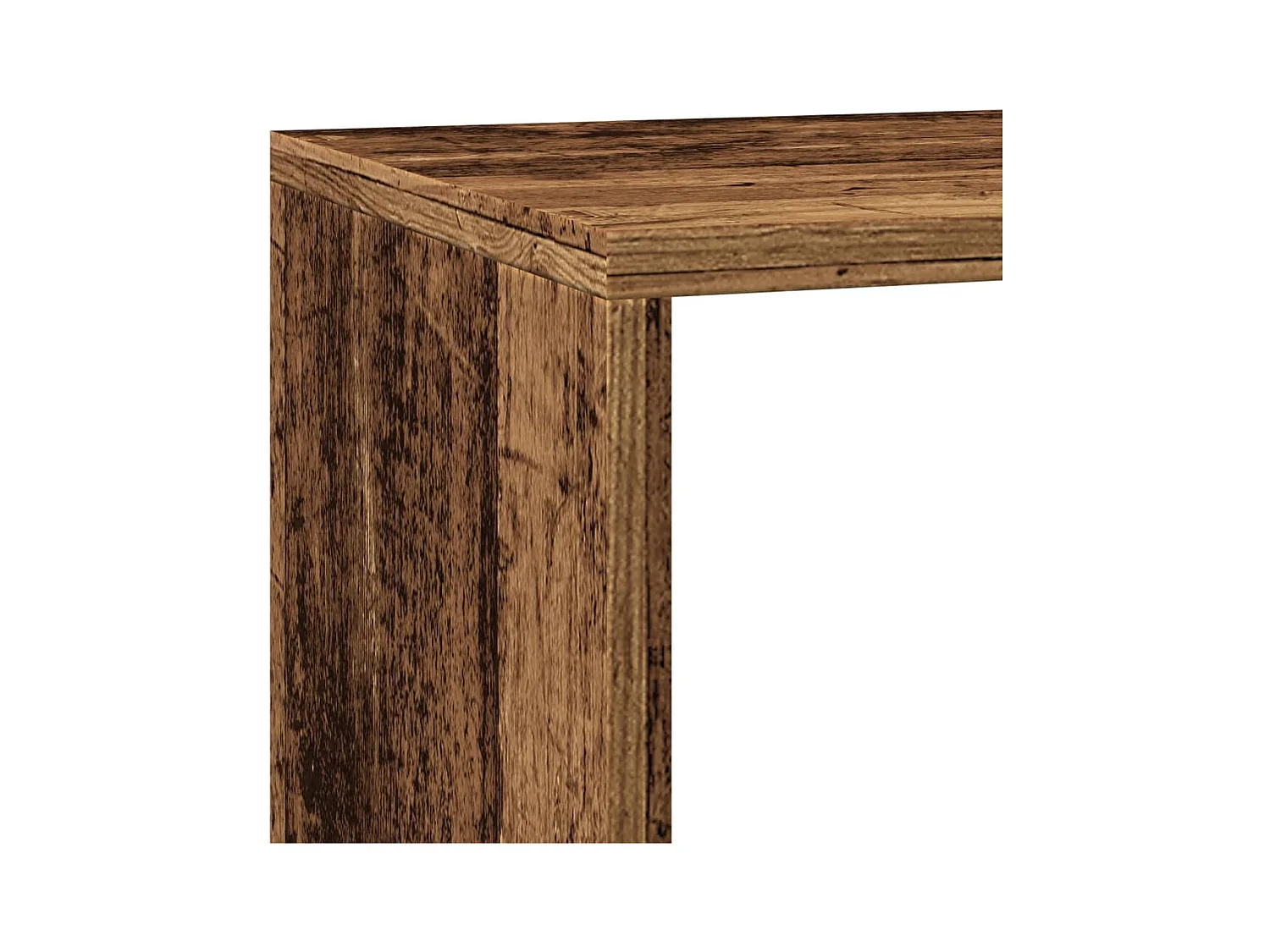 Étagère séparatrice de pièce à 3 niveaux vieux bois