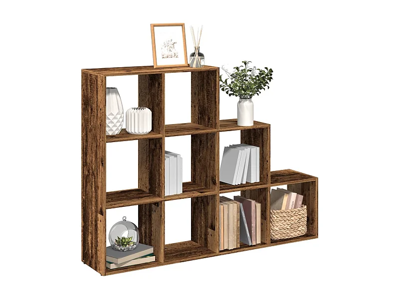 Raumteiler-Bücherregal 3 Stufen Altholz-Optik 137,5x29x103,5 cm