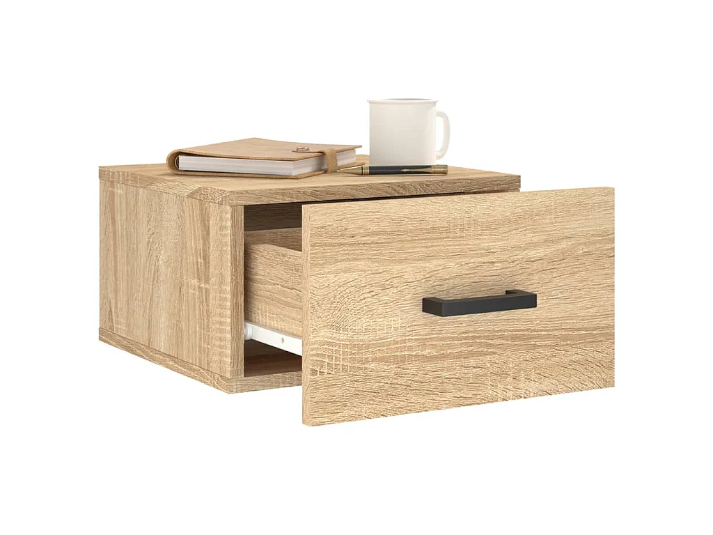 Table de chevet murale chêne sonoma 35x35x20 cm