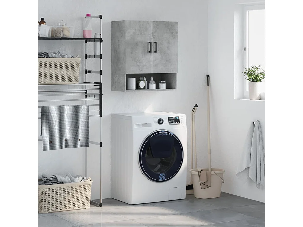 Armoire murale gris béton 60x31x70 cm bois d'ingénierie