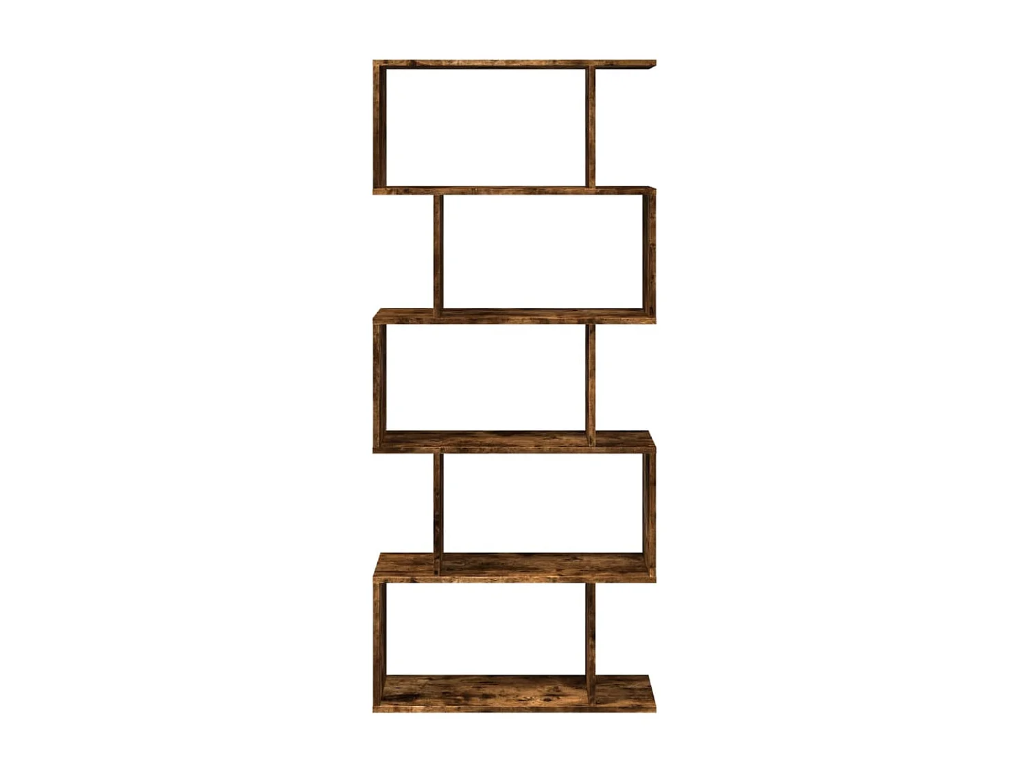 Étagère séparatrice de pièce à 5 niveaux chêne fumé 70x24x161cm