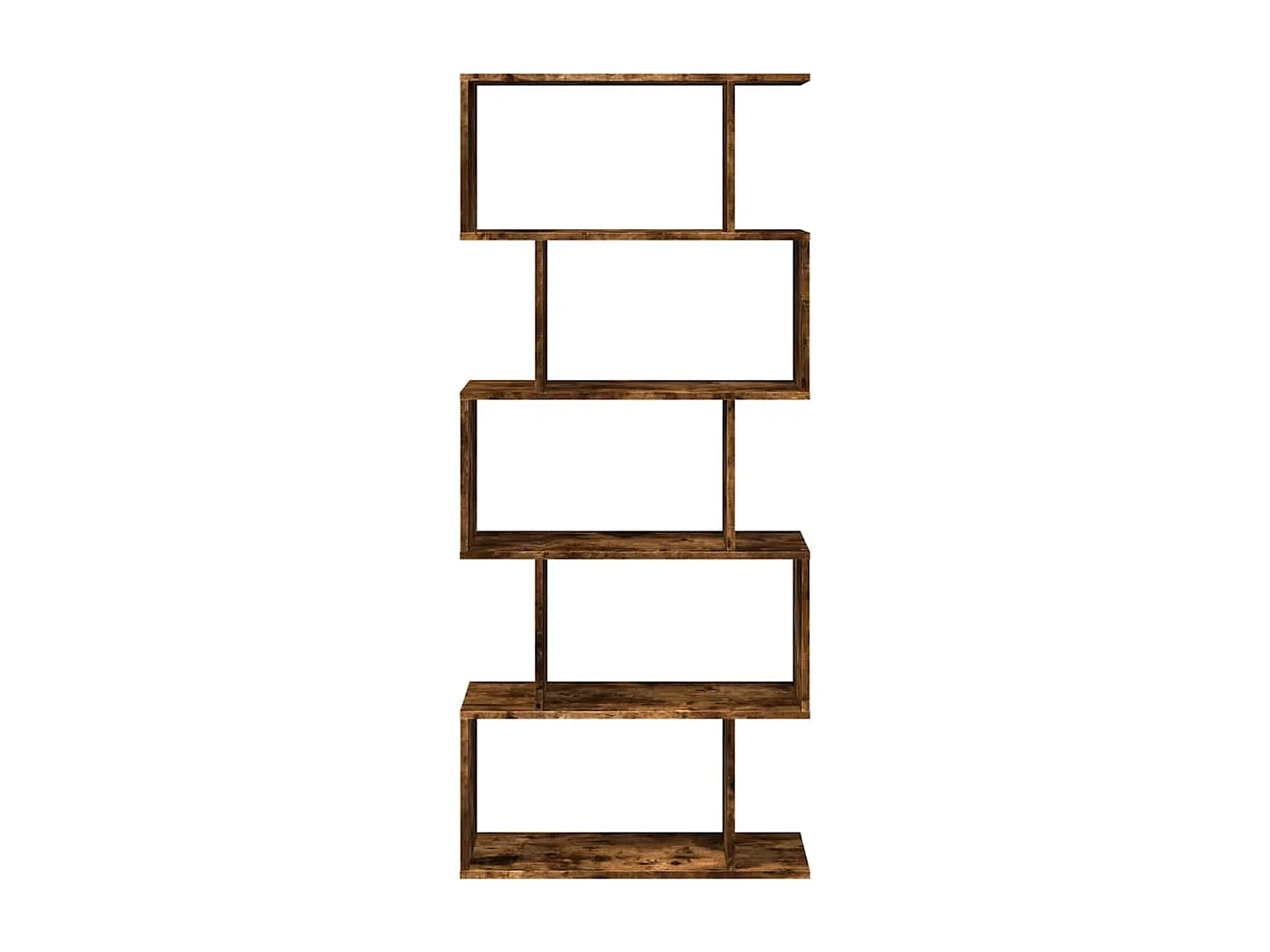 Étagère séparatrice de pièce à 5 niveaux chêne fumé 70x24x161cm