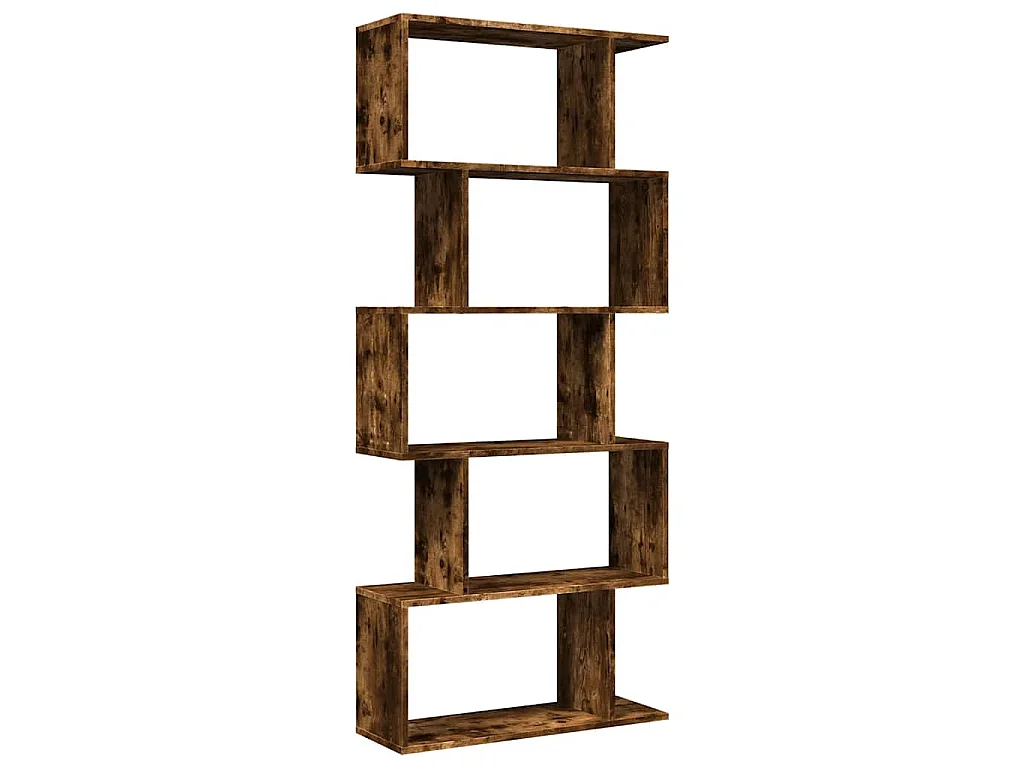 Kamerscherm / boekenkast 5-laags 70x24x161 cm hout gerookt eik