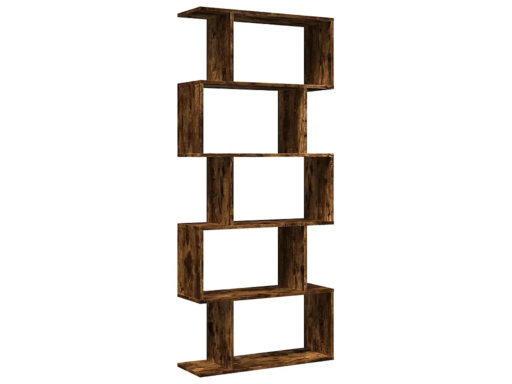 Kamerscherm / boekenkast 5-laags 70x24x161 cm hout gerookt eik