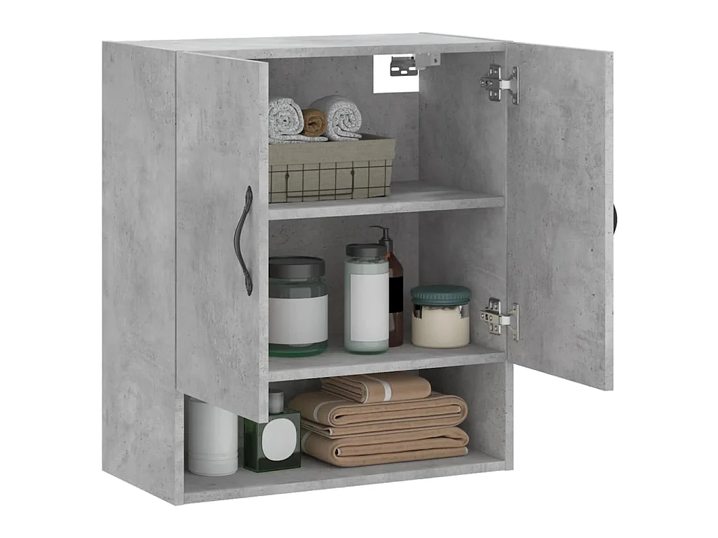 Armario de pared madera de ingeniería gris hormigón 60x31x70 cm