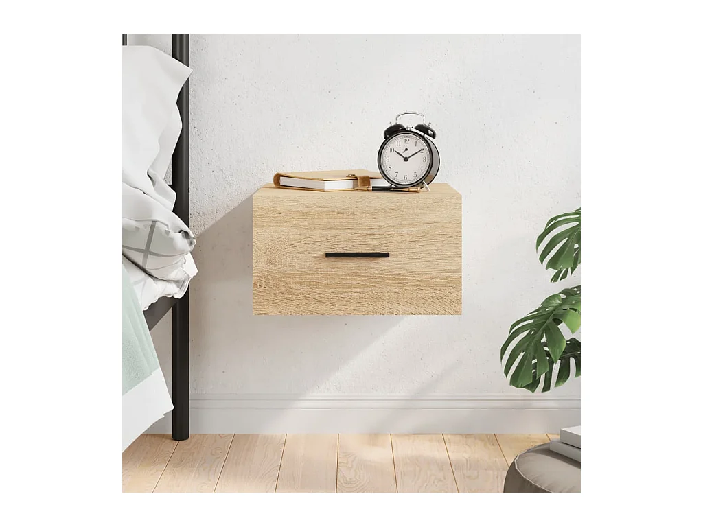 Table de chevet murale chêne sonoma 35x35x20 cm