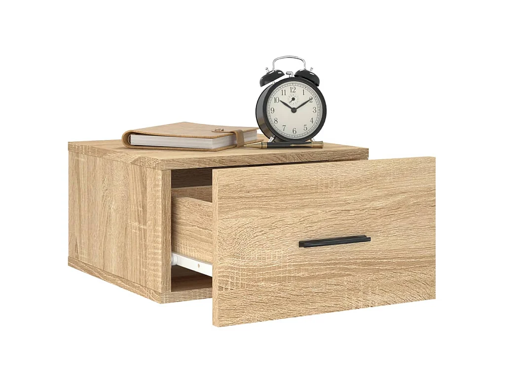 Table de chevet murale chêne sonoma 35x35x20 cm