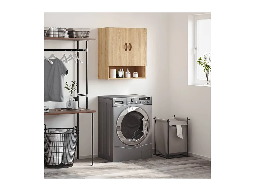 Wandkast 60x31x70 cm bewerkt hout sonoma eikenkleurig