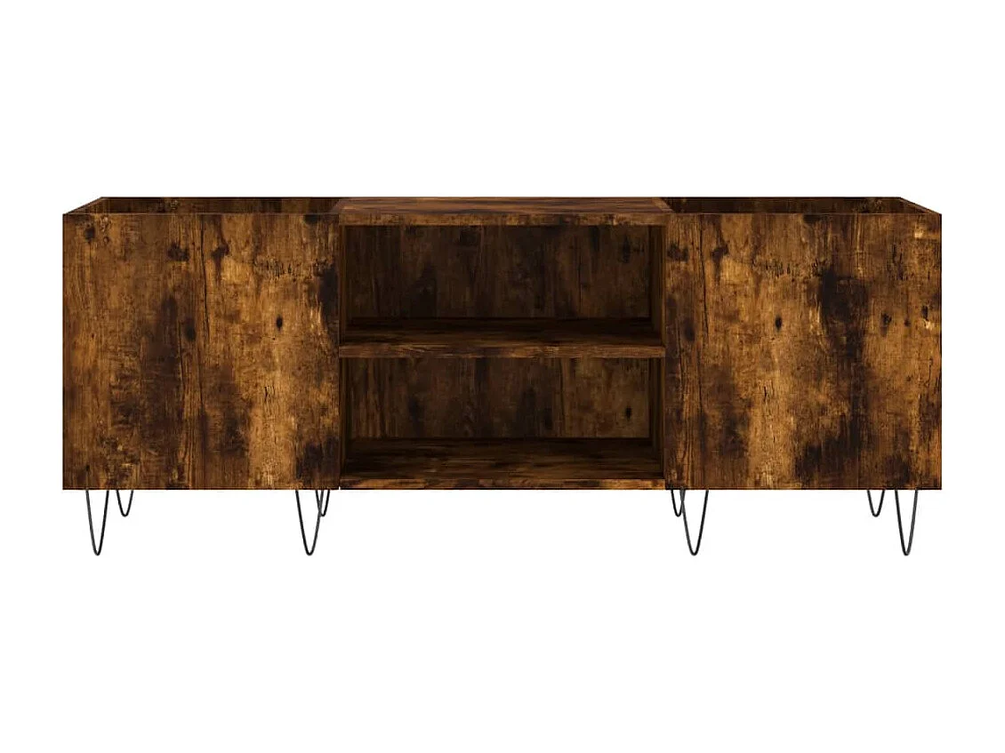 Platenkast 121x38x48 cm bewerkt hout gerookt eikenkleurig