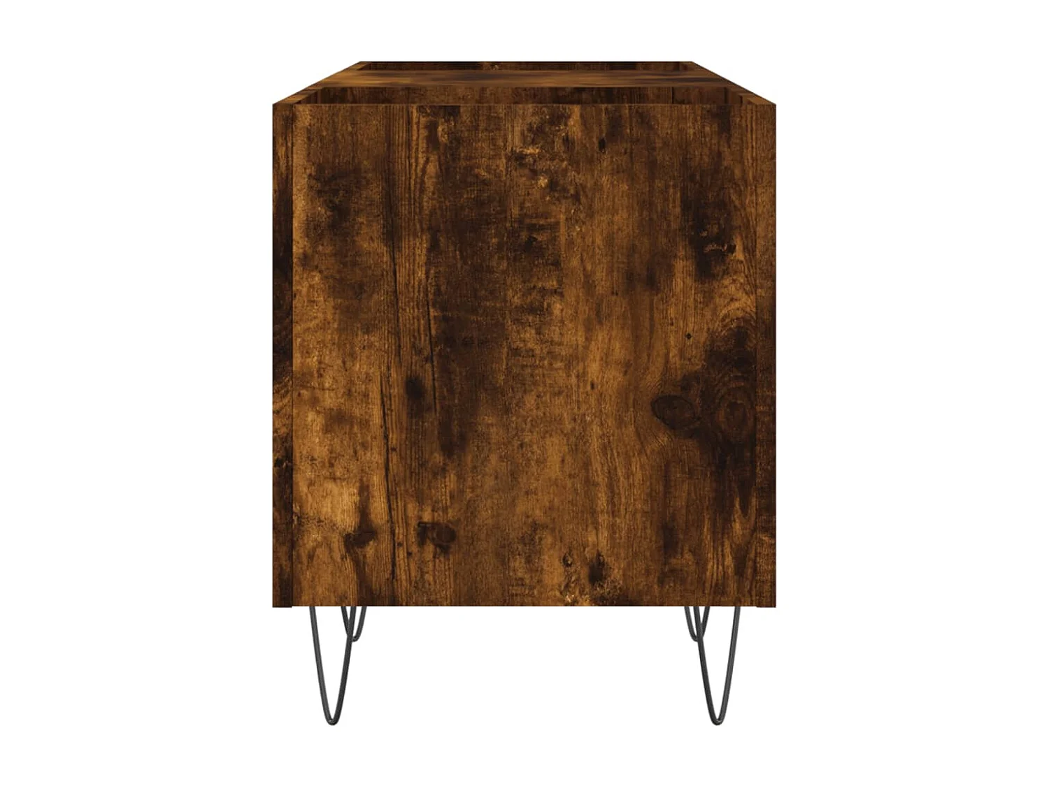 Platenkast 121x38x48 cm bewerkt hout gerookt eikenkleurig