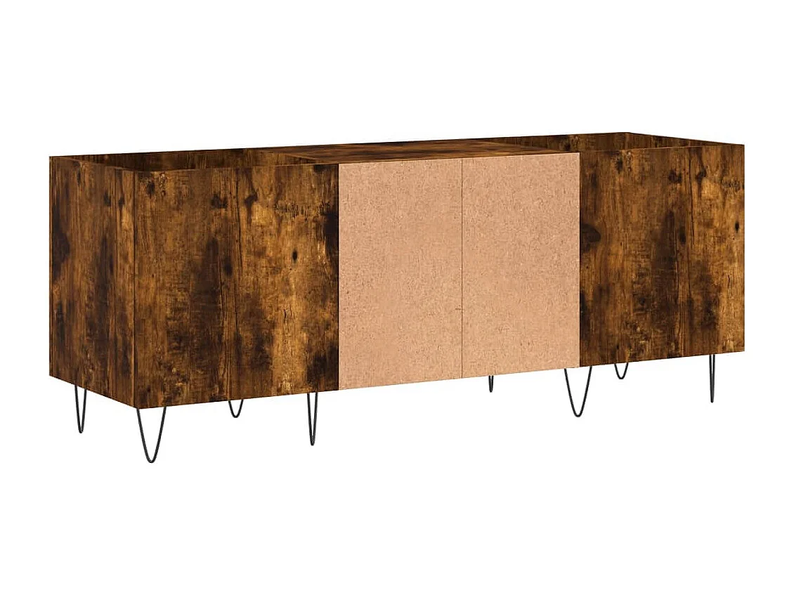 Platenkast 121x38x48 cm bewerkt hout gerookt eikenkleurig