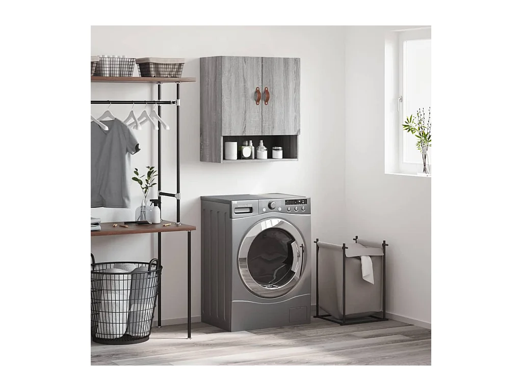 Armoire murale sonoma gris 60x31x70 cm bois d'ingénierie