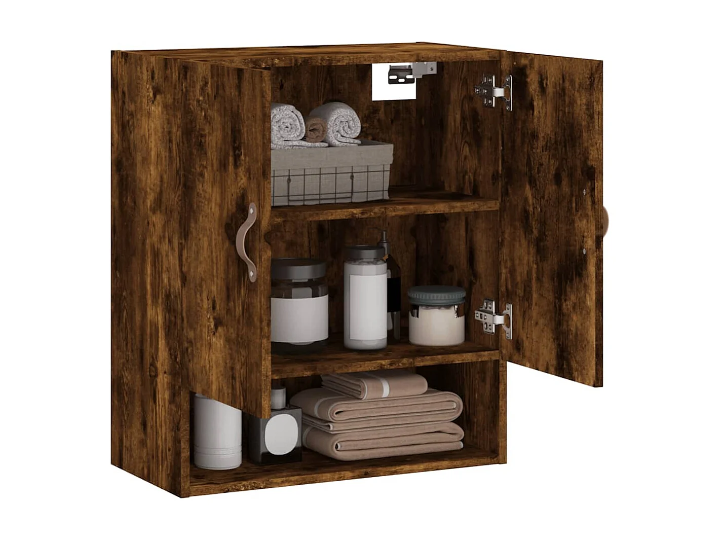 Armoire murale chêne fumé 60x31x70 cm bois d'ingénierie