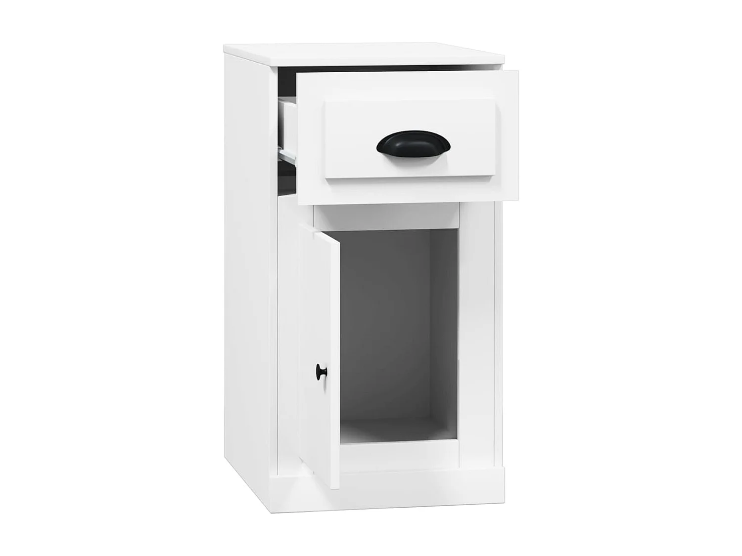 Armoire latérale avec tiroir blanc 40x50x75cm bois d'ingénierie