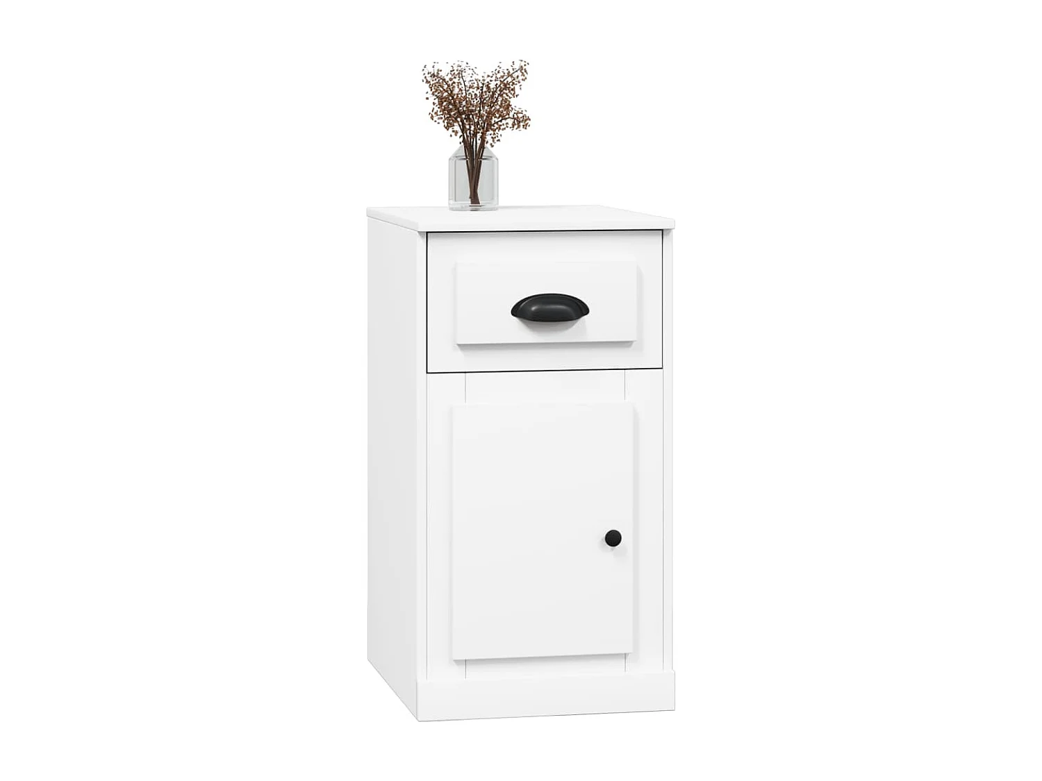 Armoire latérale avec tiroir blanc 40x50x75cm bois d'ingénierie