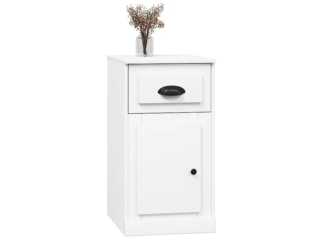 Bijzetkast met lade 40x50x75 cm bewerkt hout wit