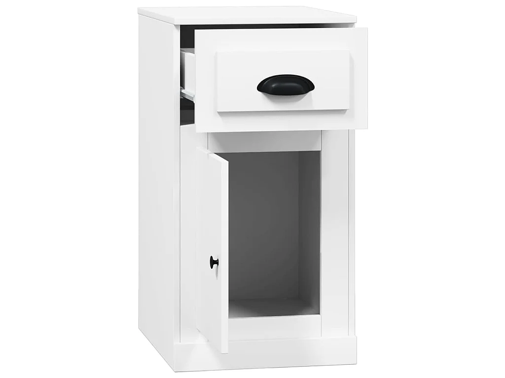Bijzetkast met lade 40x50x75 cm bewerkt hout wit