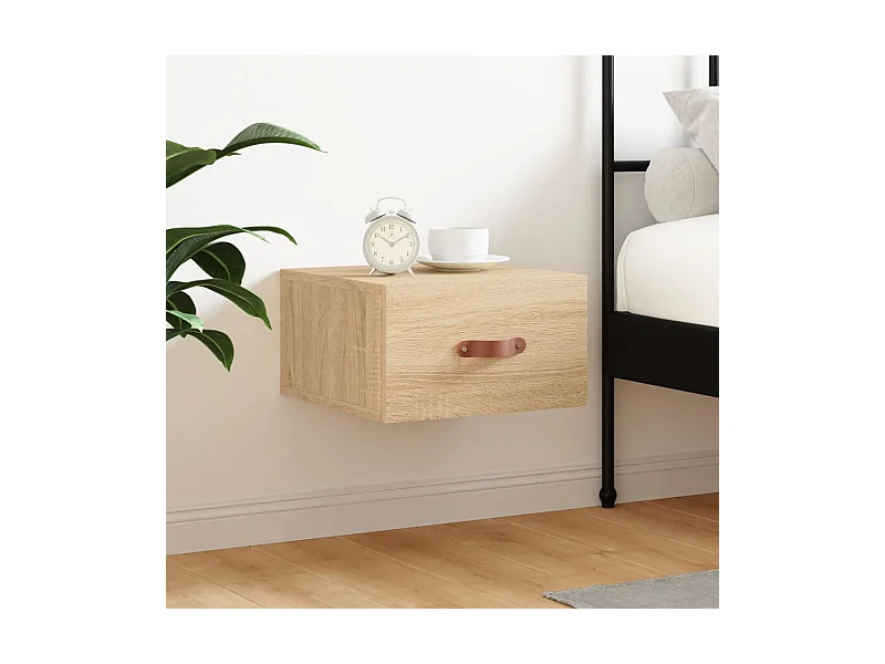 Table de chevet murale chêne sonoma 35x35x20 cm