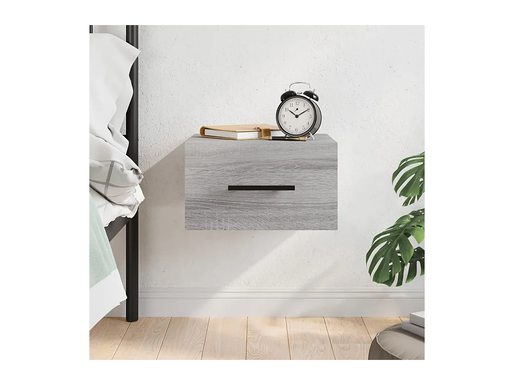 Table de chevet murale sonoma gris 35x35x20 cm