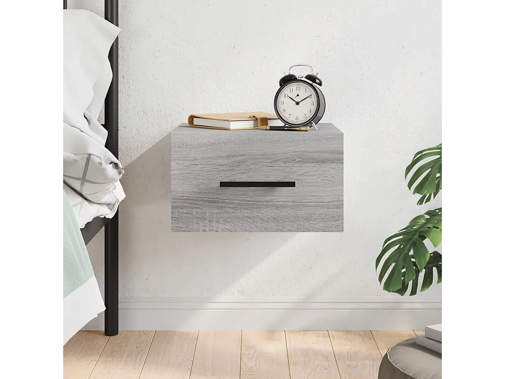 Table de chevet murale sonoma gris 35x35x20 cm