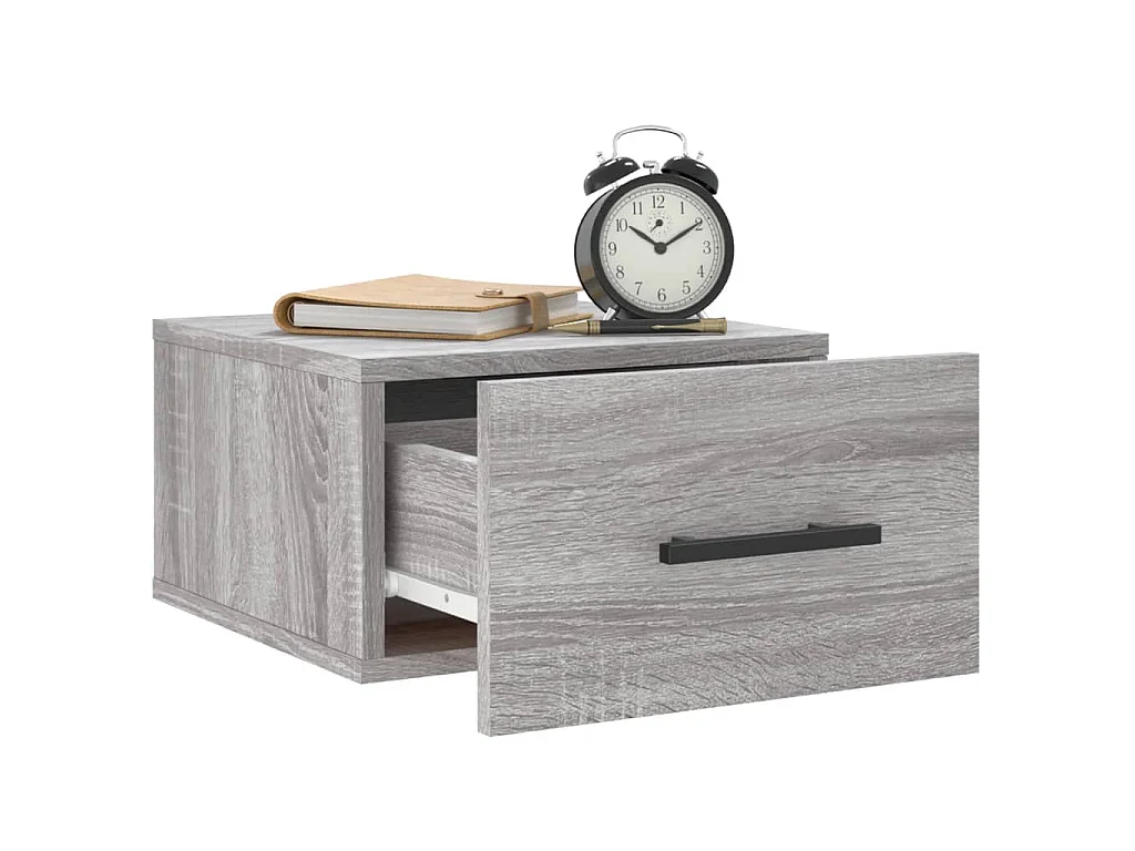 Table de chevet murale sonoma gris 35x35x20 cm