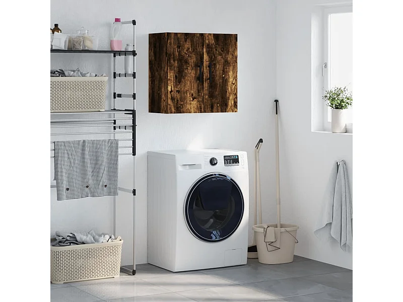Armadietto a Muro Rovere Fumo 60x31x60 cm in Legno Multistrato