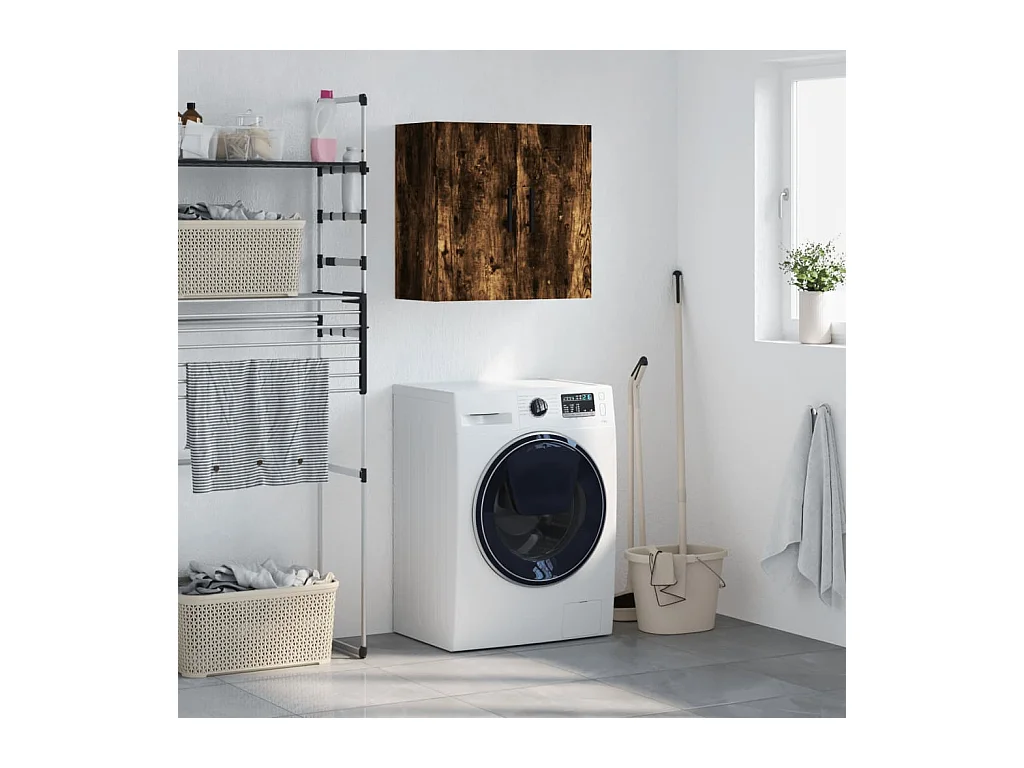 Armoire murale chêne fumé 60x31x60 cm bois d'ingénierie